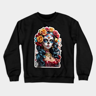 Sugar Skull girl, Dia de los Muertos Crewneck Sweatshirt